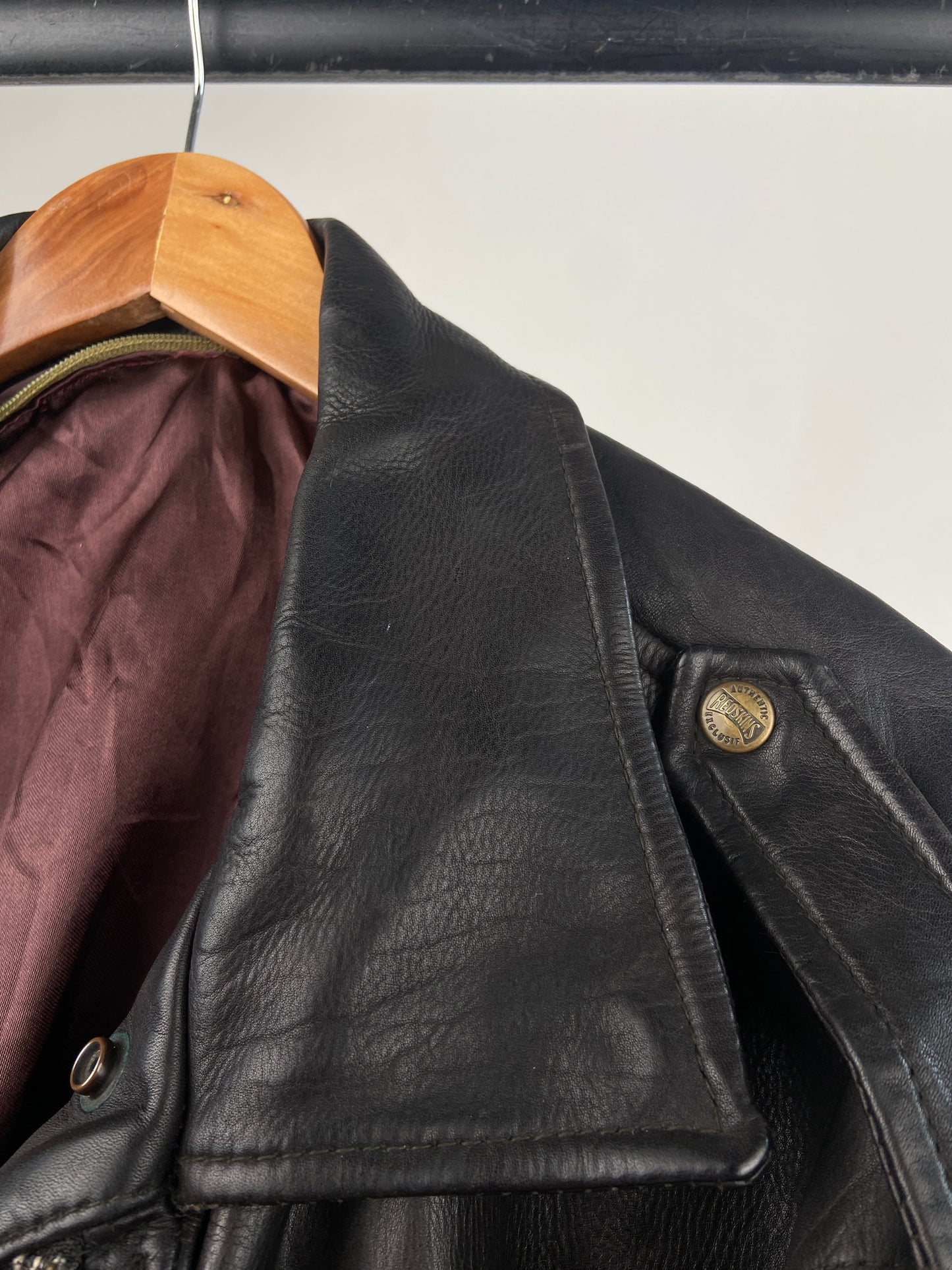 Vintage 80s Leather Redskins Pilot Jacket