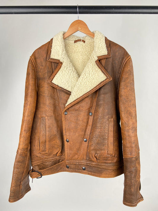 Vintage 90s Aviator Leather Jacket
