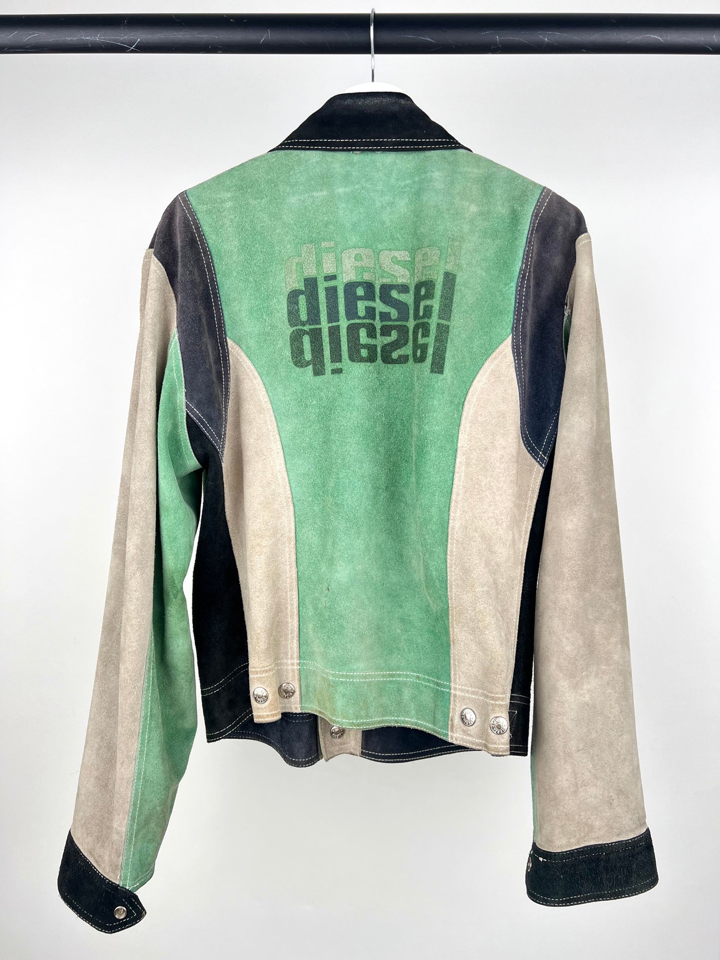 Vintage 90s Reversible Diesel Patchwork Suede Jacket