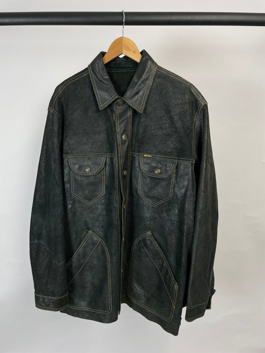 Diesel Reversible Vintage 90s Black Suede Jacket