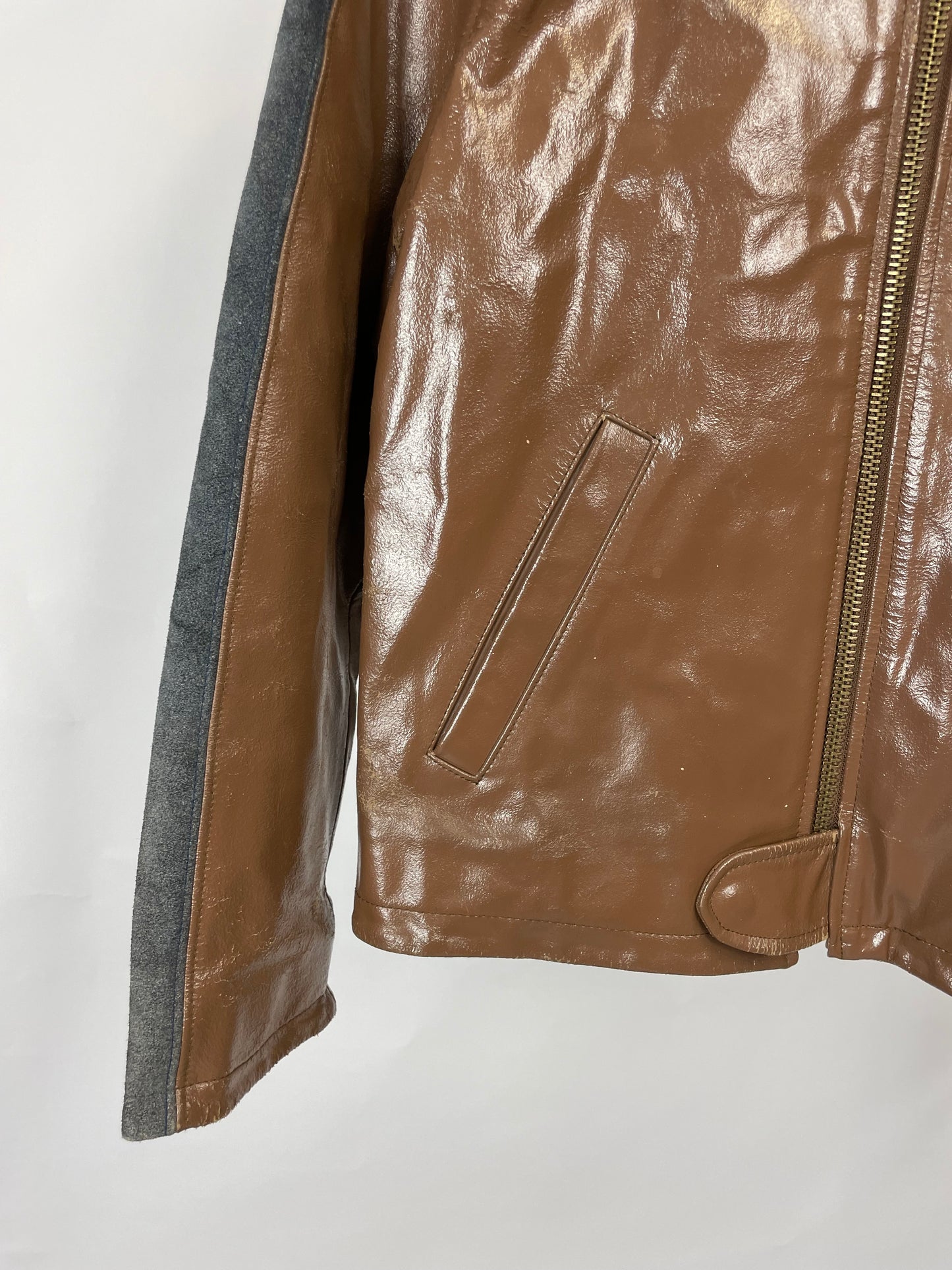 Diesel 90s Brown Patent Leather Jacket