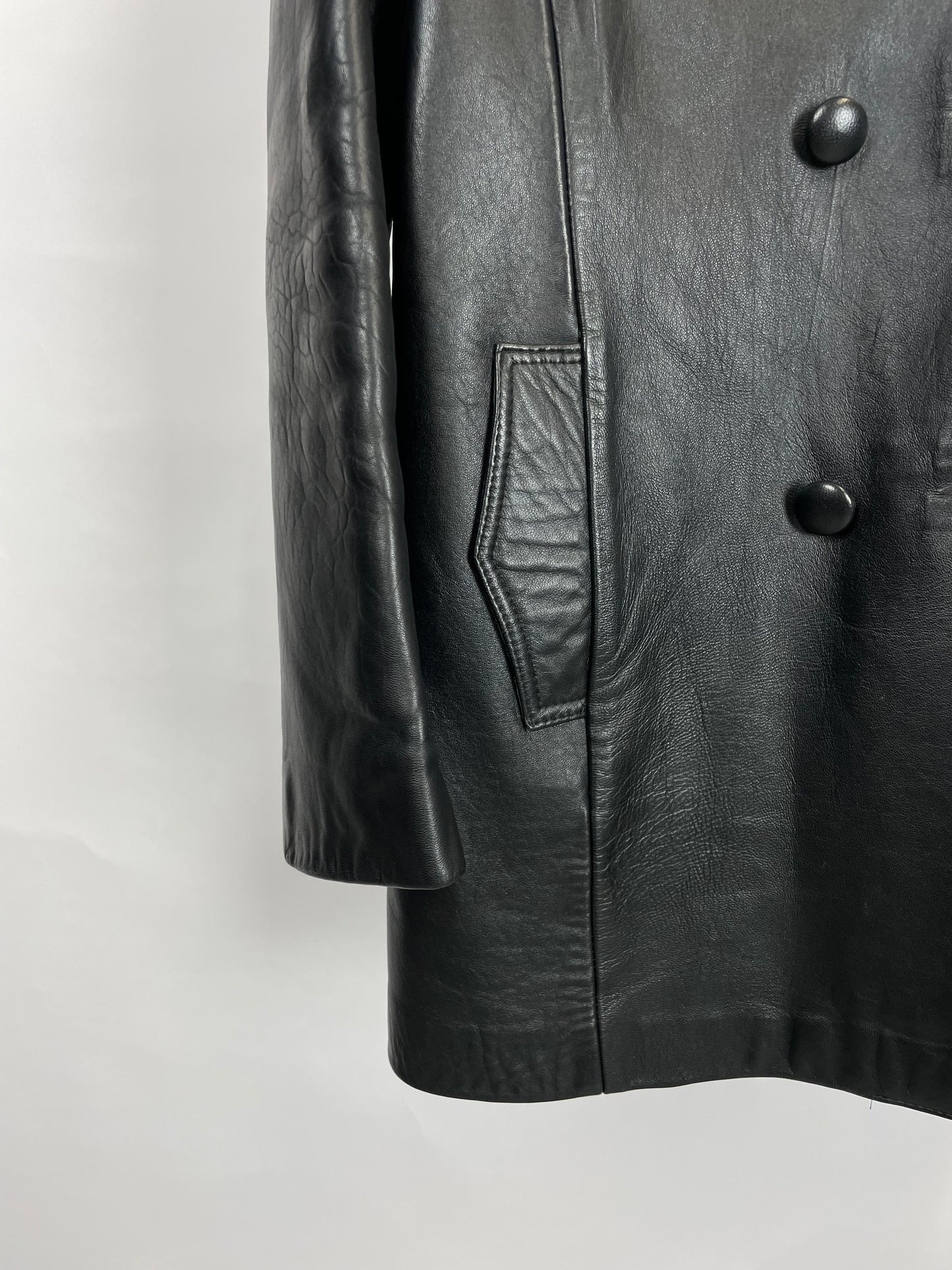 Vintage 90s Long Leather Jacket