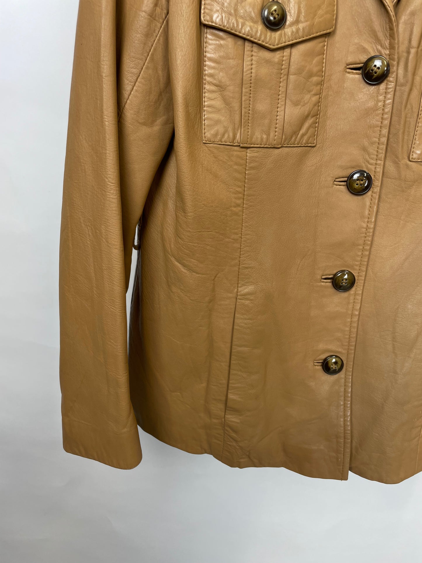 Vintage 90s Long Leather Jacket