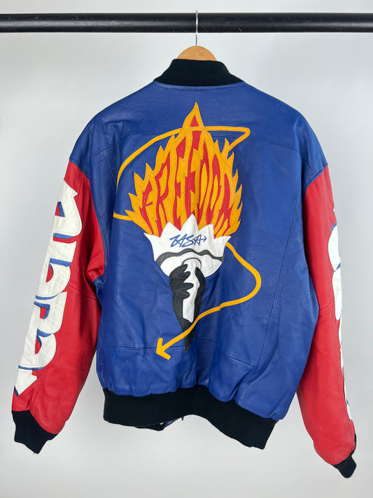 Vintage 90s USA Michael Hoban Where M I Leather Jacket