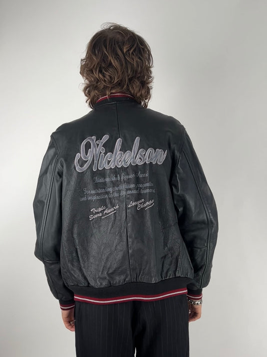 Nickelson 90s Leather Bomber Jacket