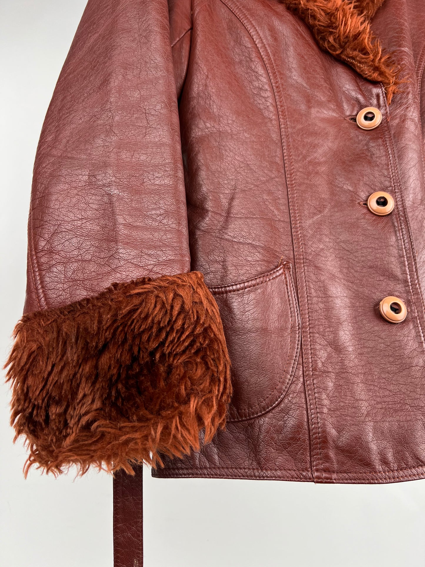 Vintage 70s Leather Afghan Coat