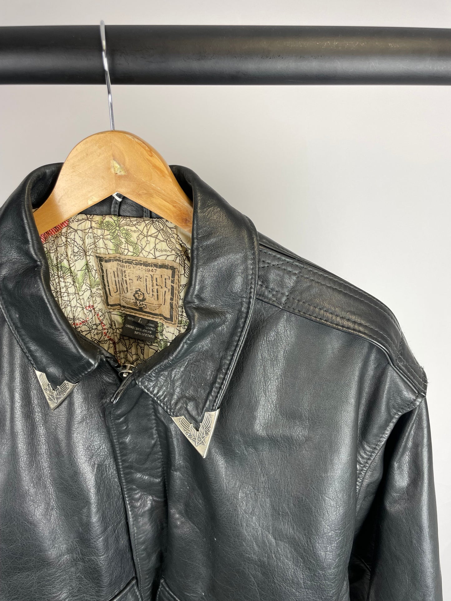 Vintage 90s One Off Bomber Leather Jacket