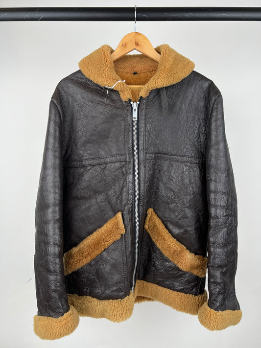 Vintage 80s Aviator Flying Leather Jacket