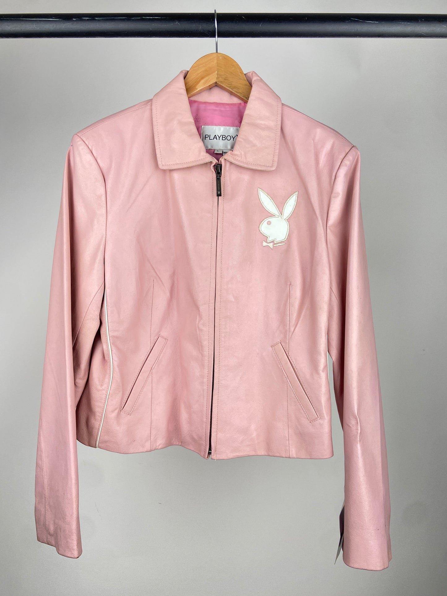 Playboy 90s Leather Bomber Jacket