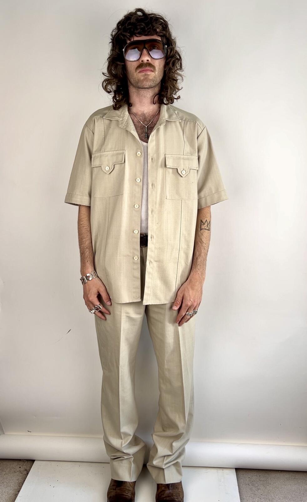 Vintage 70s Hornes Safari Summer Suit