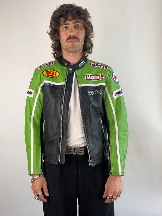 Hunter 90s Leather Motorbike Jacket