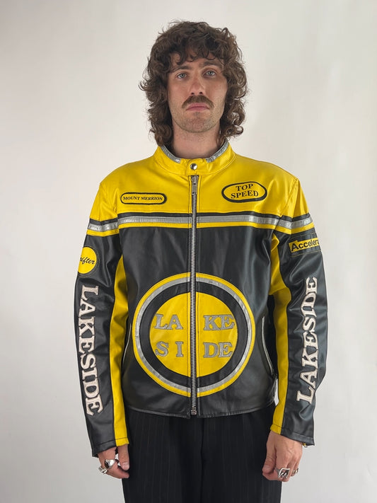 Lake Side 90s Leather Motorbike Jacket