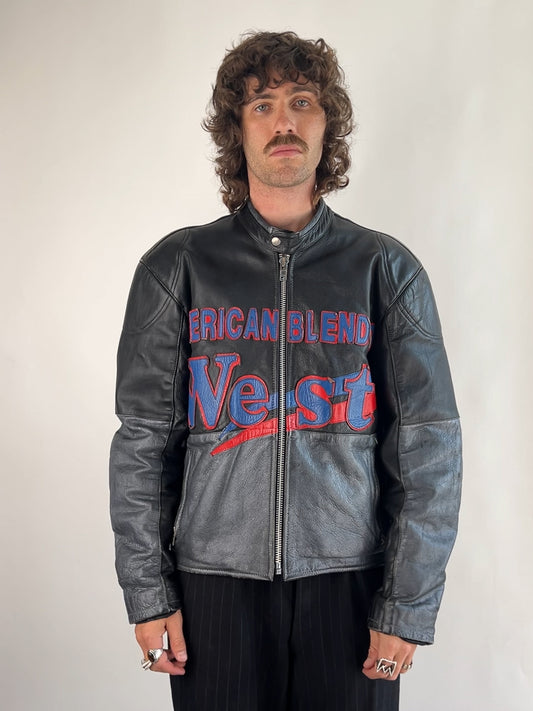 West American Blend 90s Leather Motorbike Jacket