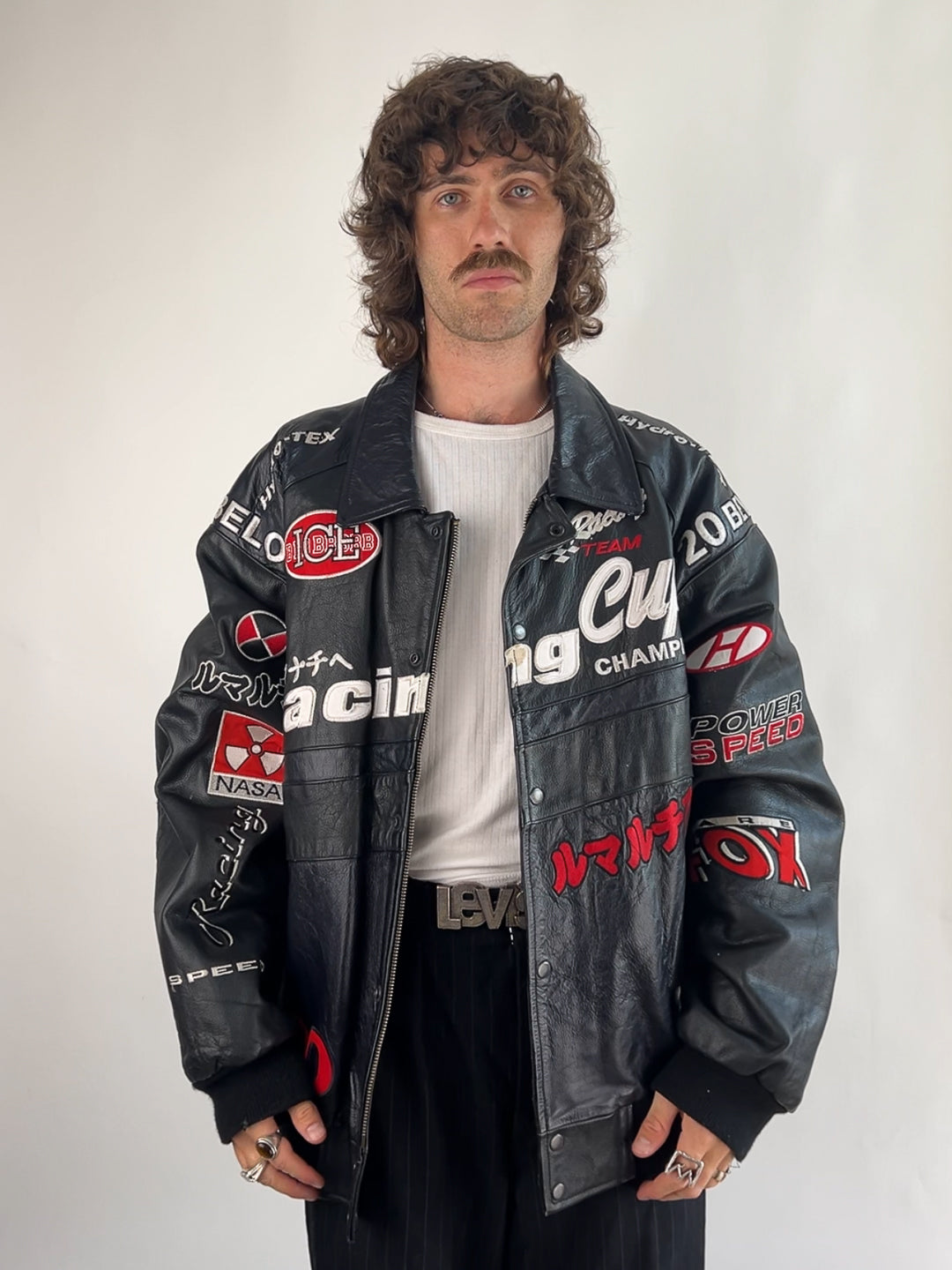 Japanese Racing Cup Champion 90s Nascar Leather Motorbike