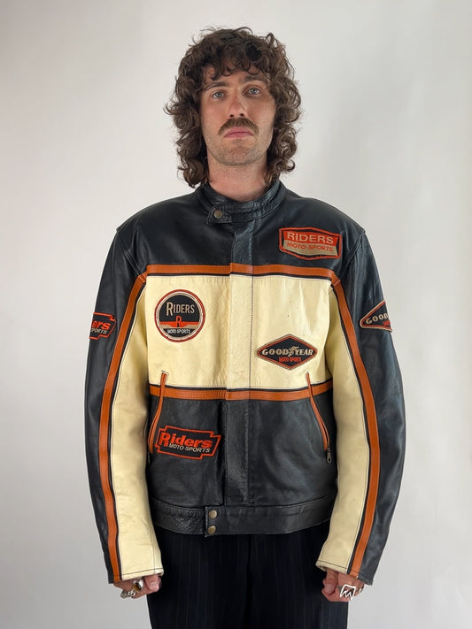 Riders Motosports 90s Leather Motorbike Jacket
