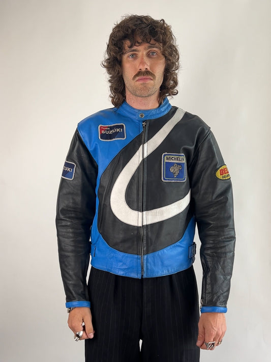 Suzuki 90s Leather Motorbike Jacket