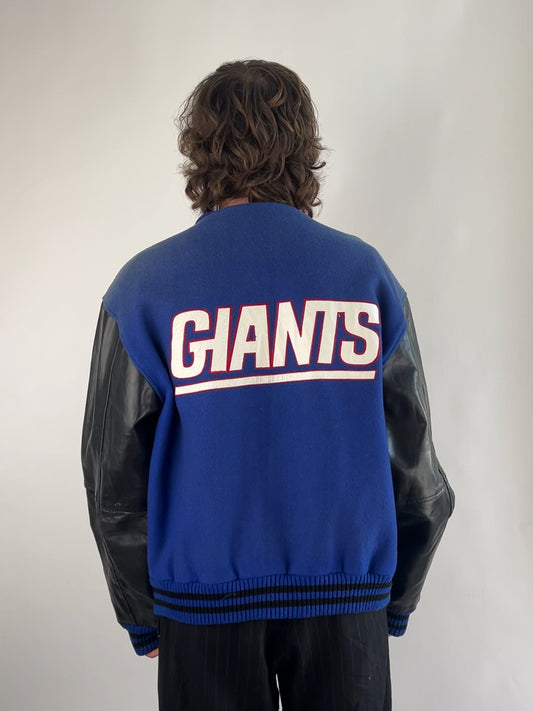 Carl Banks Giants 90s Leather Varsity Jacket