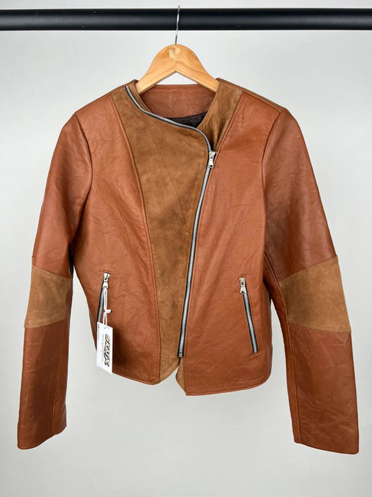 Vintage 90s Two Tone Suede & Leather Jacket
