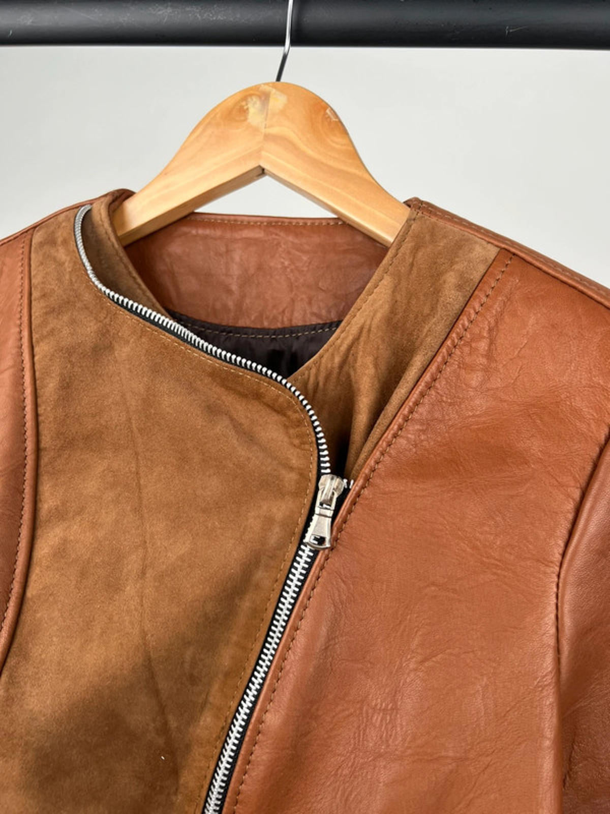Vintage 90s Two Tone Suede & Leather Jacket