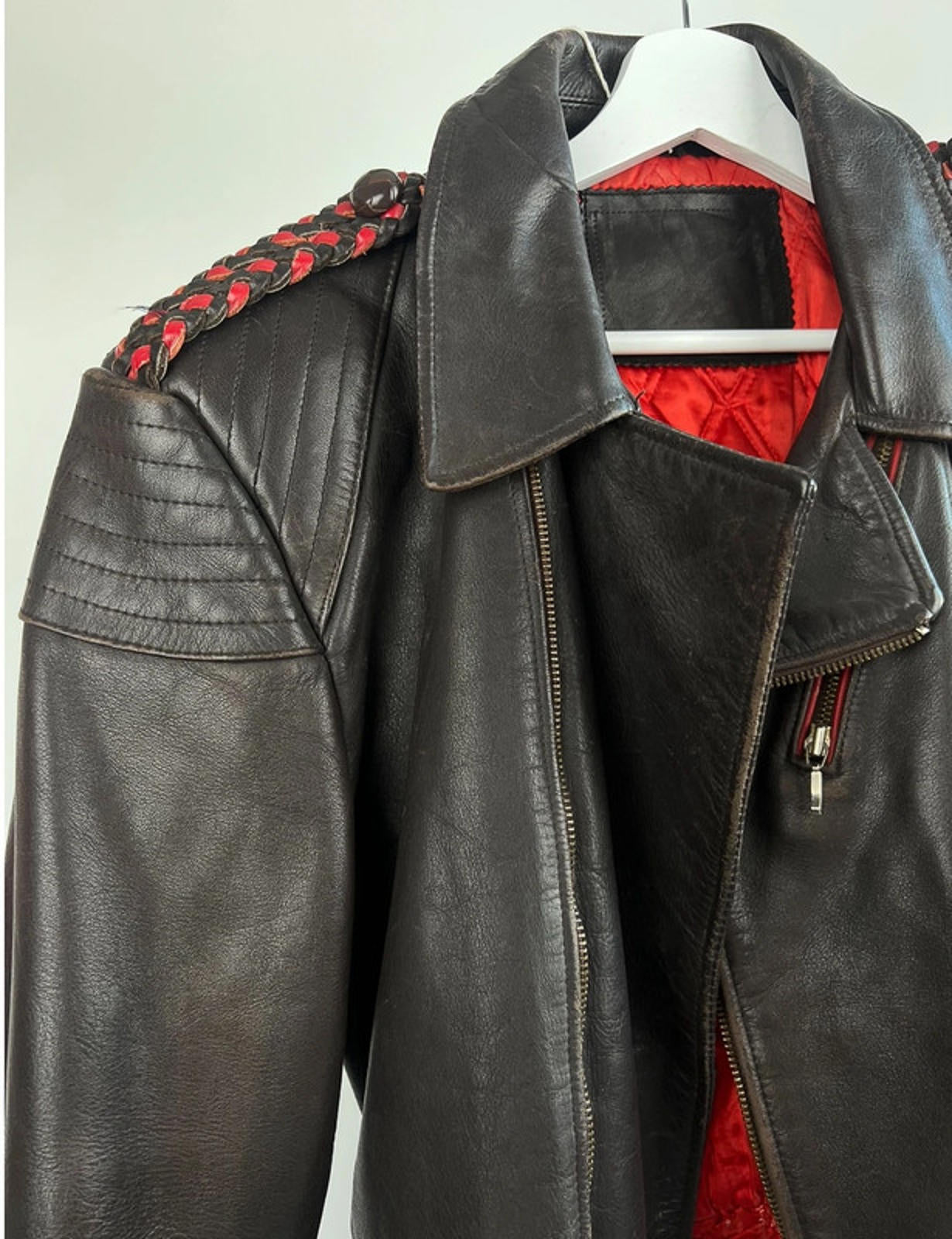 Vintage 50s Leather Cropped Biker Jacket
