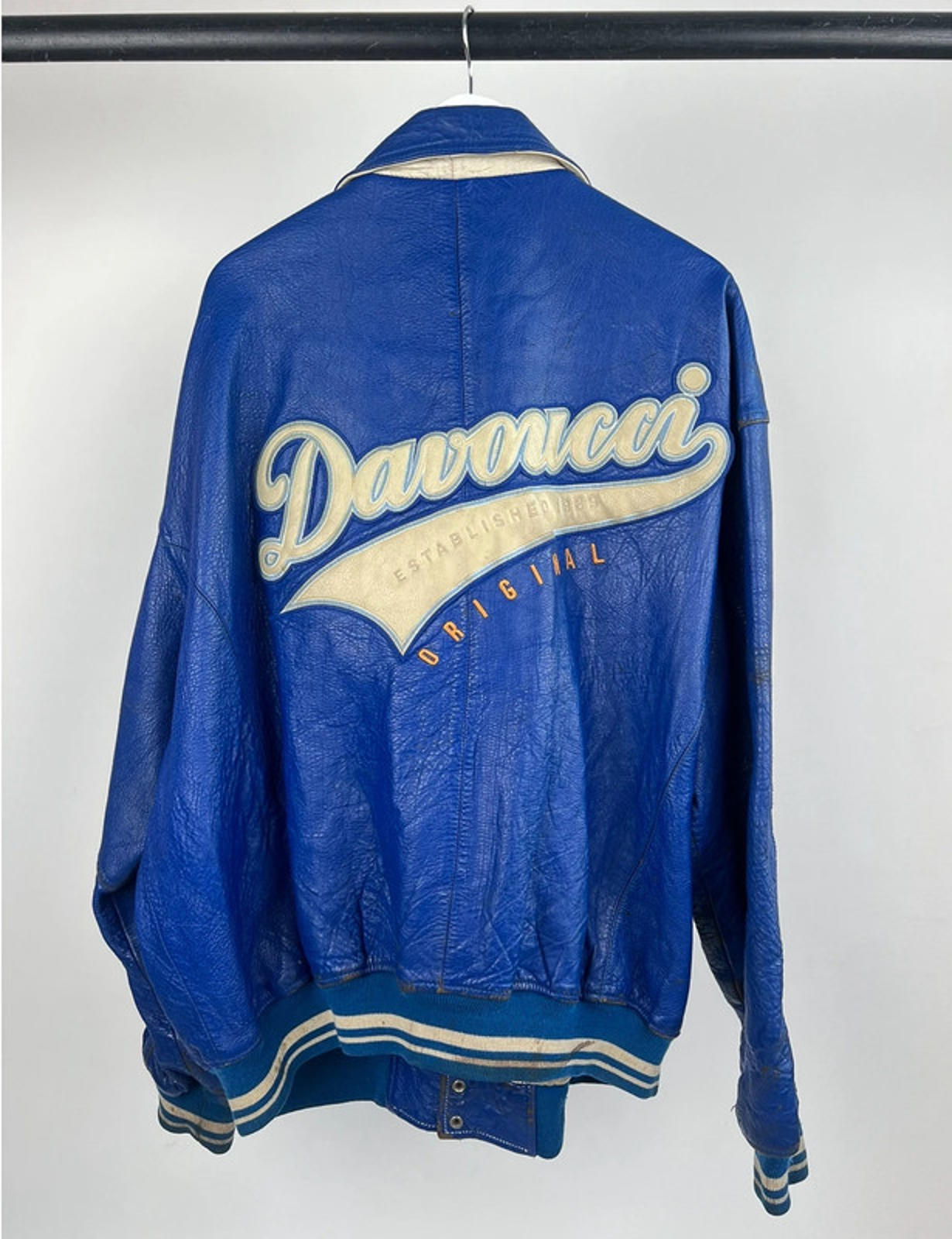 Vintage 90s Rare Davoucci Leather Bomber Jacket