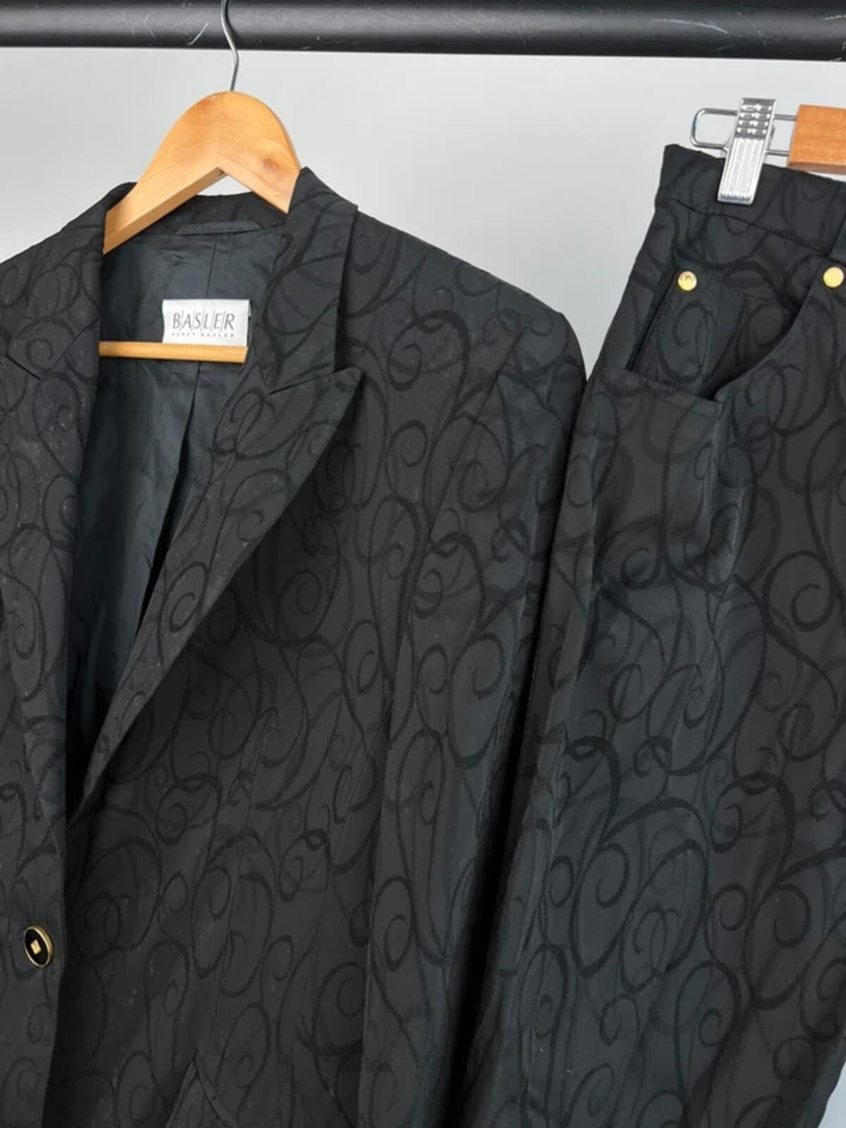 Vintage 70s Basler Velour Embroidered Two Piece Suit