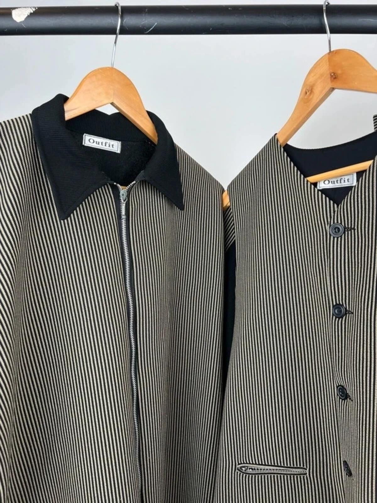 Vintage 90s Outfit Four Piece Stripe Suit