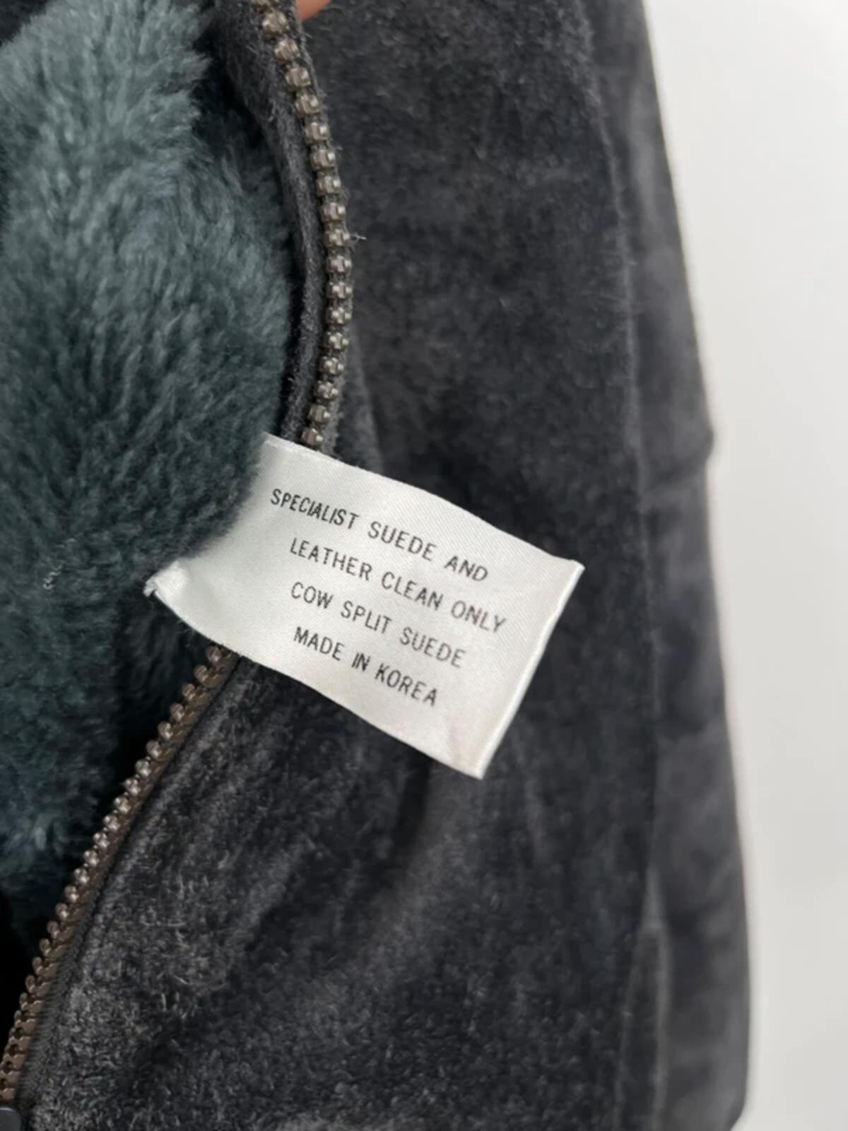 Vintage 80s suede fleece lined bomber jacket