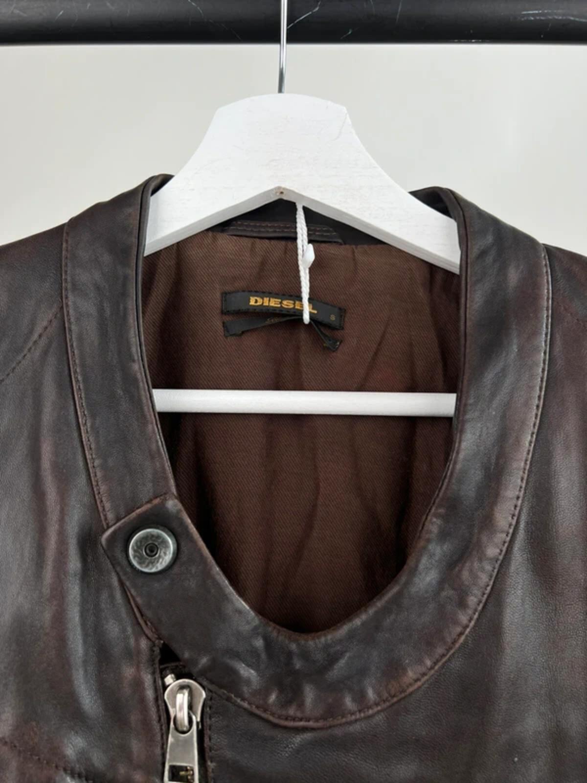 Vintage 90s Diesel Military Leather Jacket