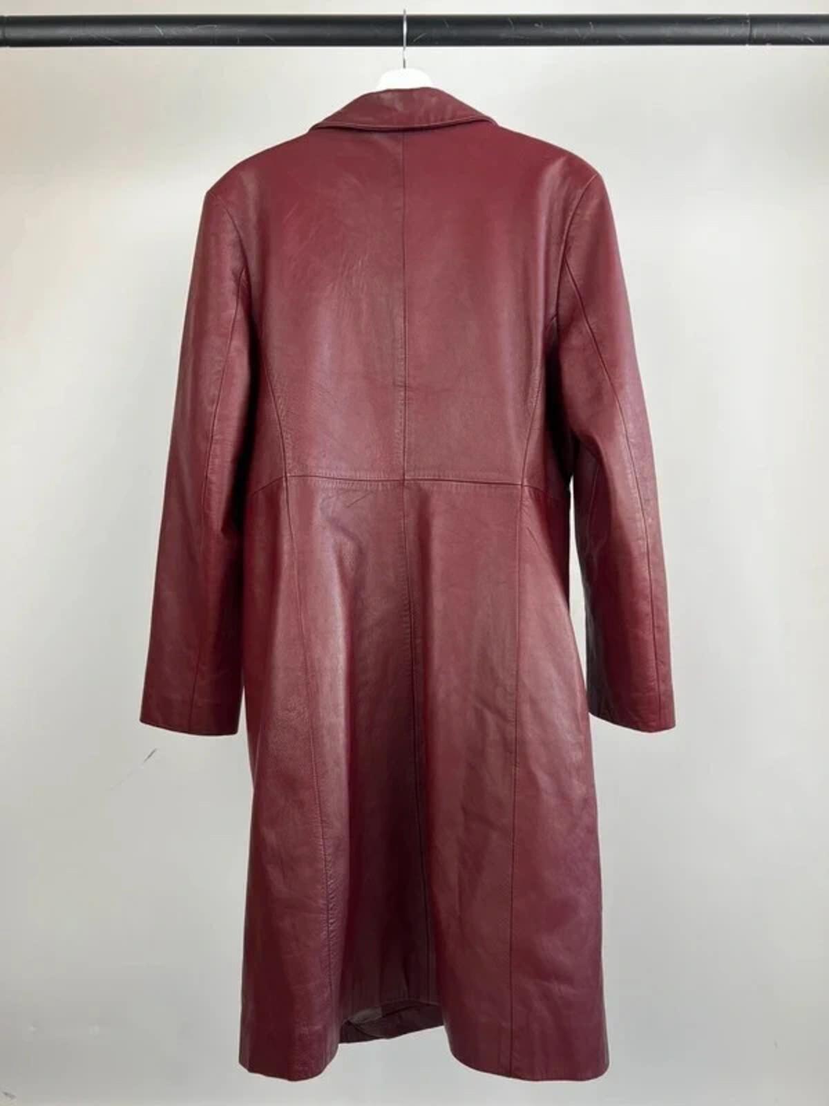 Vintage 90s Nature Trail Long Leather Trench Jacket