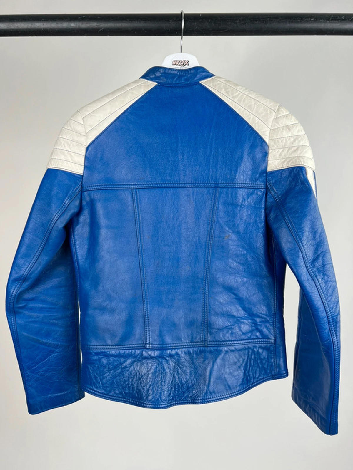 Vintage 80s Two Tone Leather Motorbike Jacket