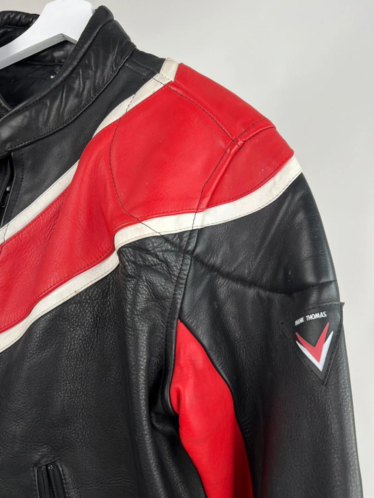 Vintage 90s Frank Thomas Leather Motorbike Jacket