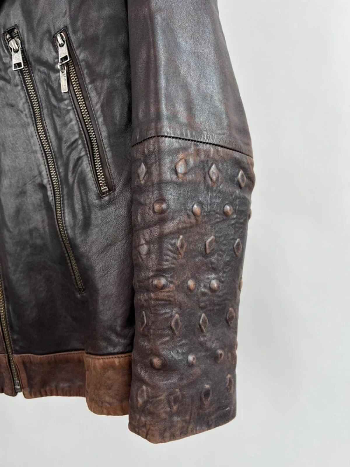 Vintage 90s Diesel Military Leather Jacket