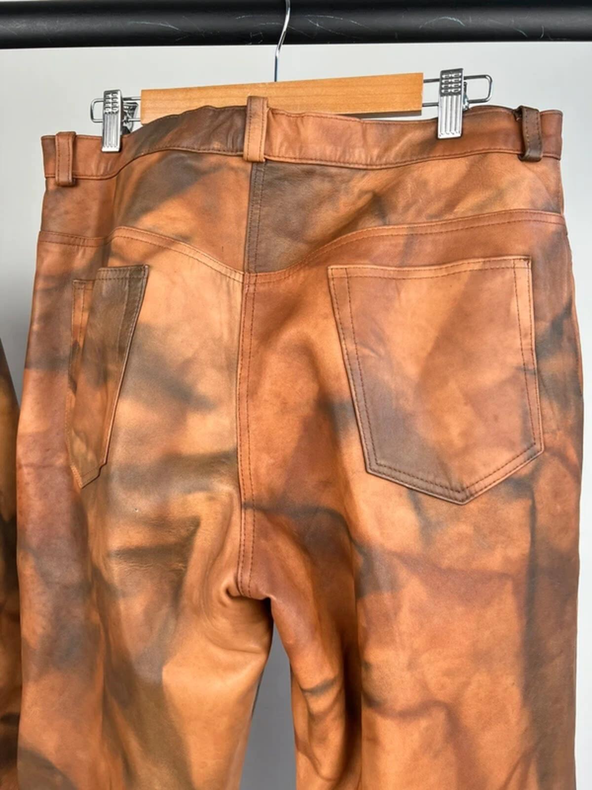 Vintage 90s Two Piece Camo Leather Trench Suit