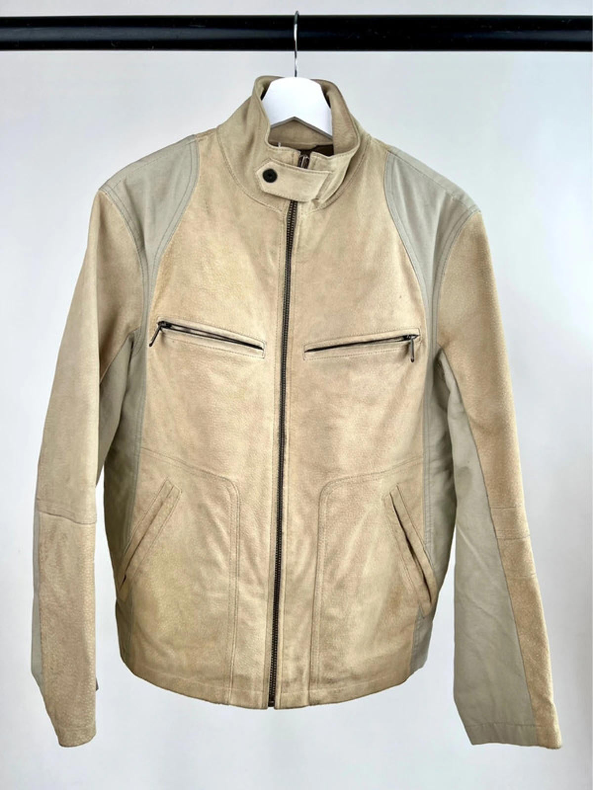 Vintage 90s Two Tone Suede Biker Jacket