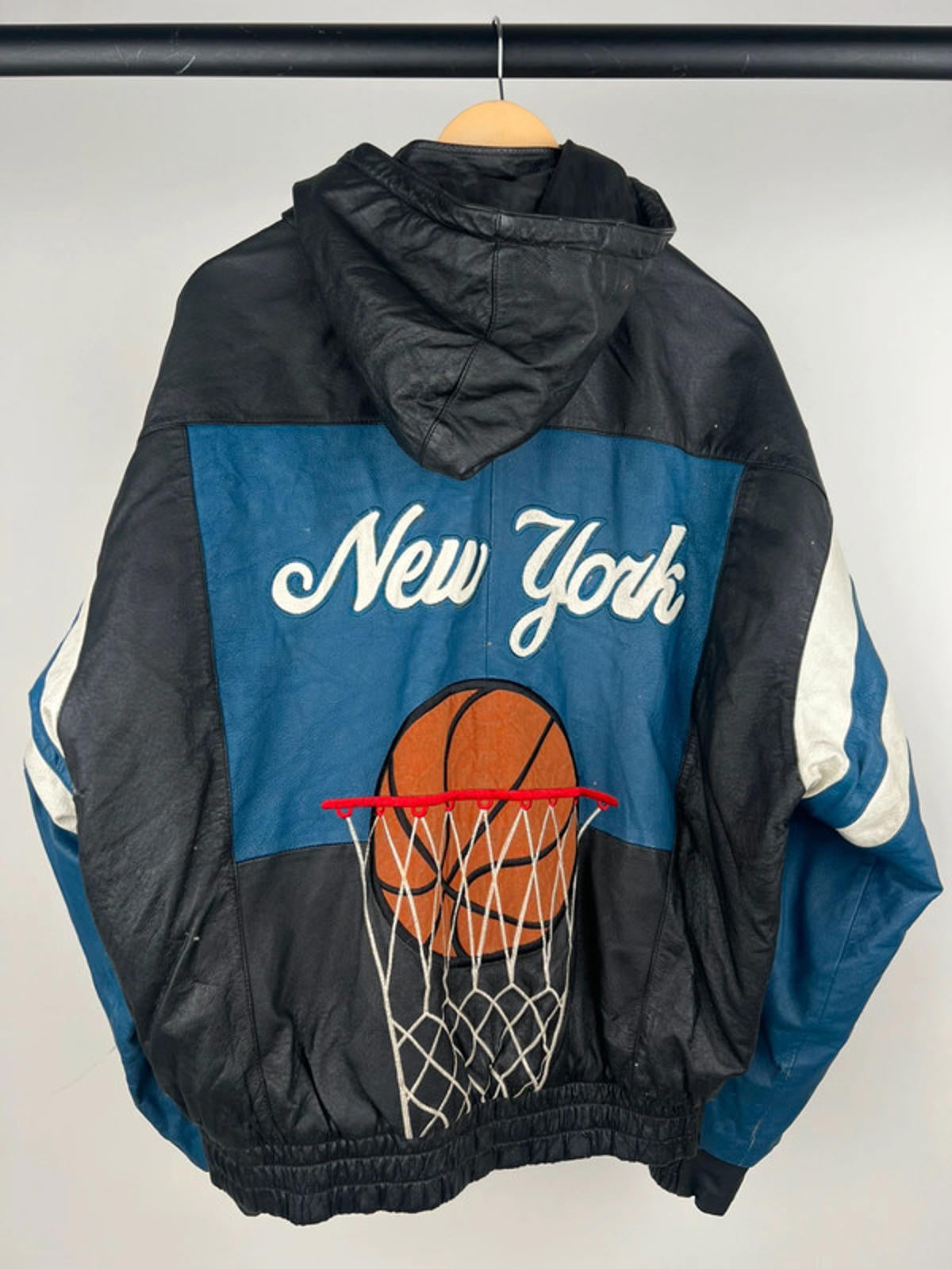 Vintage 90s New York Leather Bomber Jacket