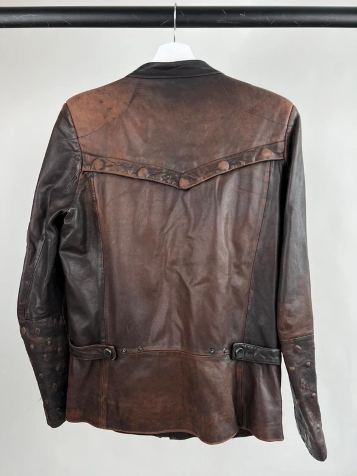 Vintage 90s Diesel Military Leather Jacket