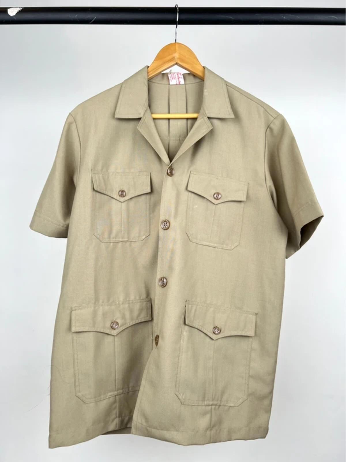 Vintage 70s Safari Short Sleeve Summer Suit