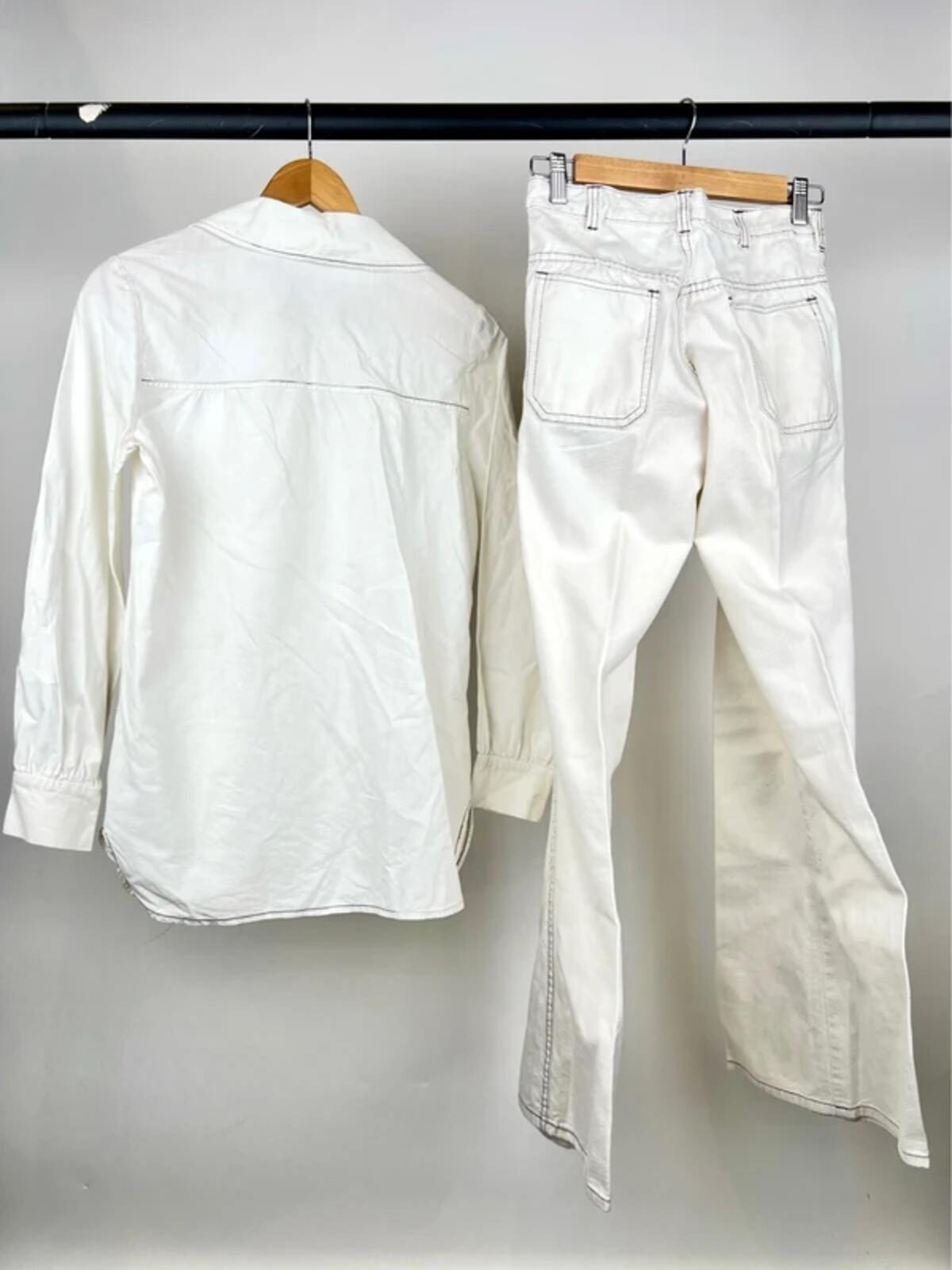 Vintage Contrast Stitch Summer Suit