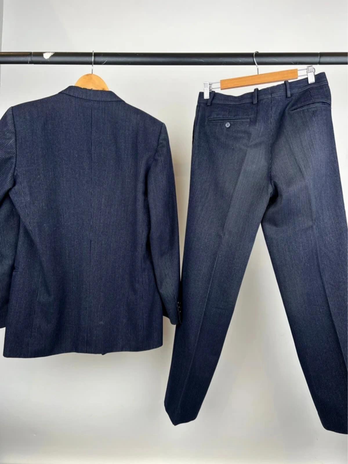 Vintage 50s Double Breasted Italian Pin Striped Suit