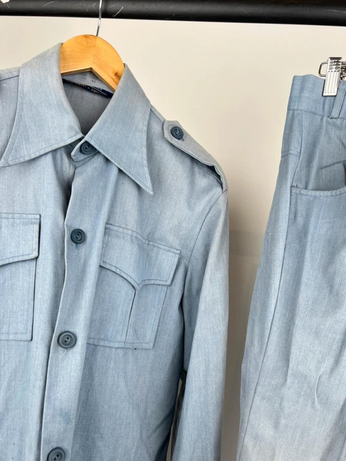 Vintage 70s Hornes Denim Safari Suit