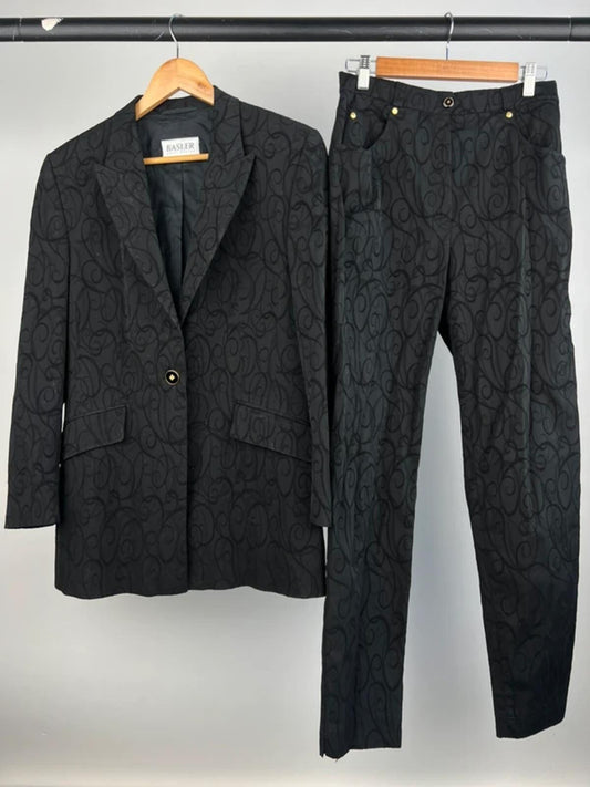 Vintage 70s Basler Velour Embroidered Two Piece Suit