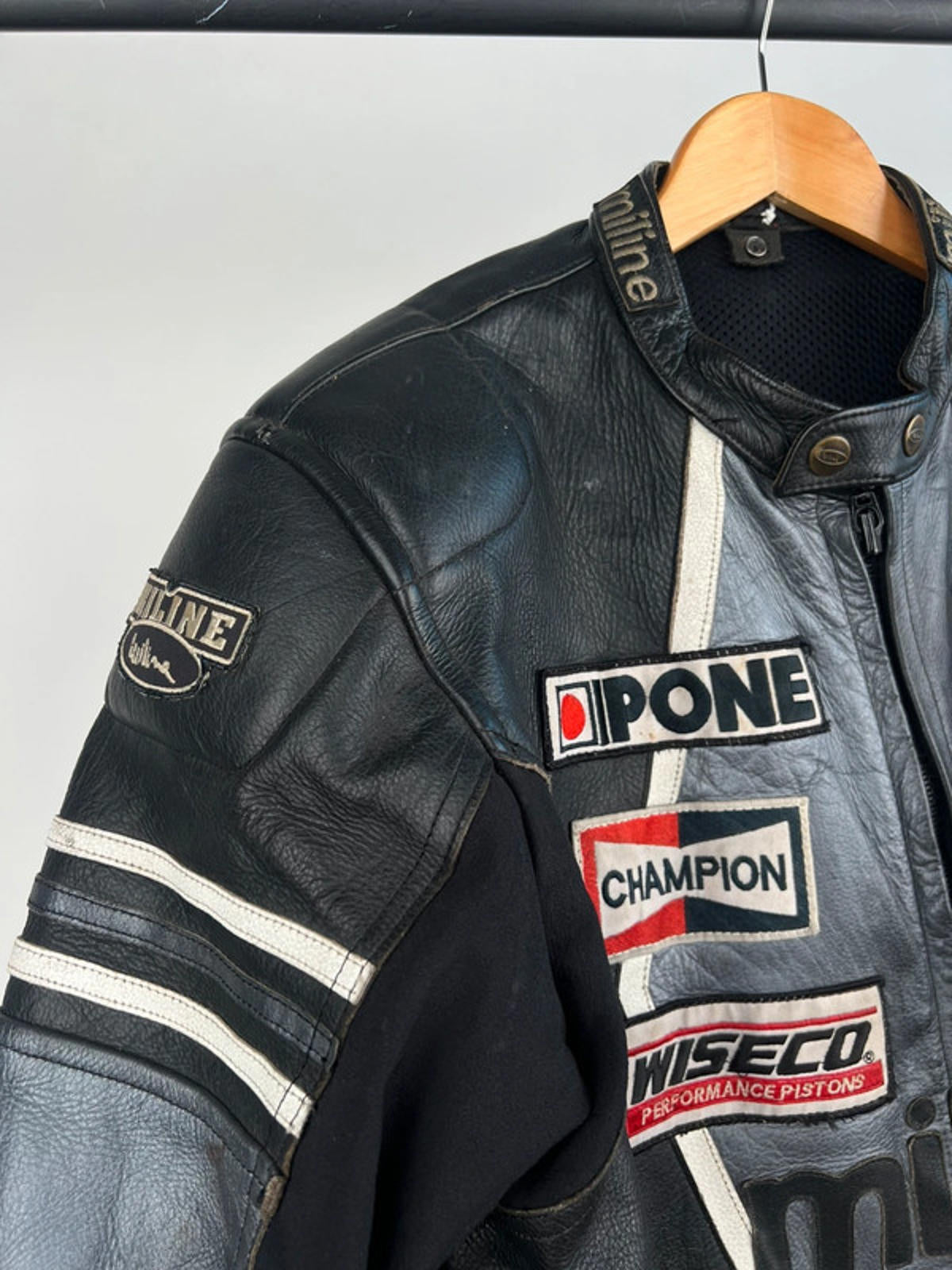 Vintage 90s Miline Star Leather Motobike Jacket