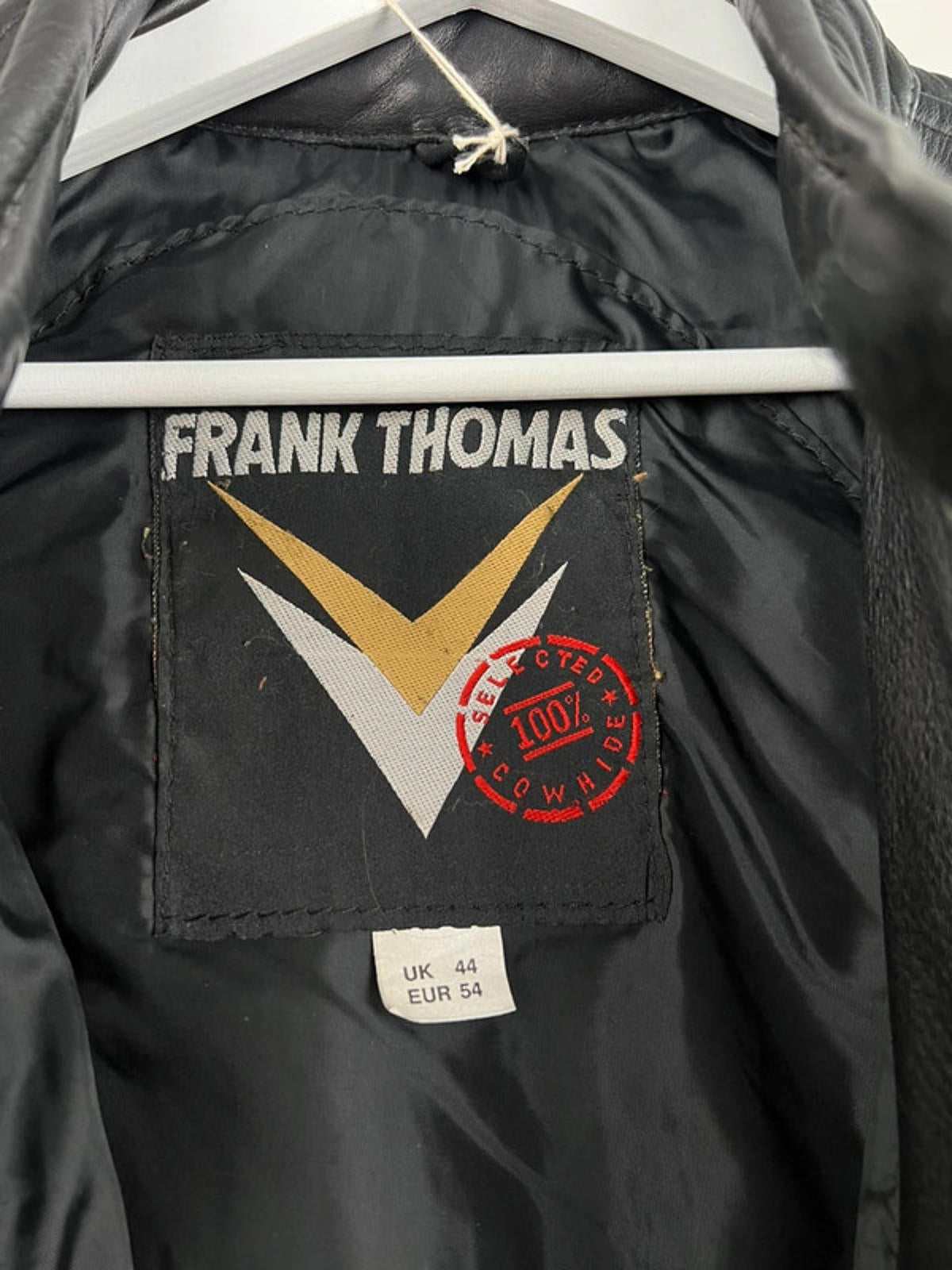 Vintage 90s Frank Thomas Leather Motorbike Jacket