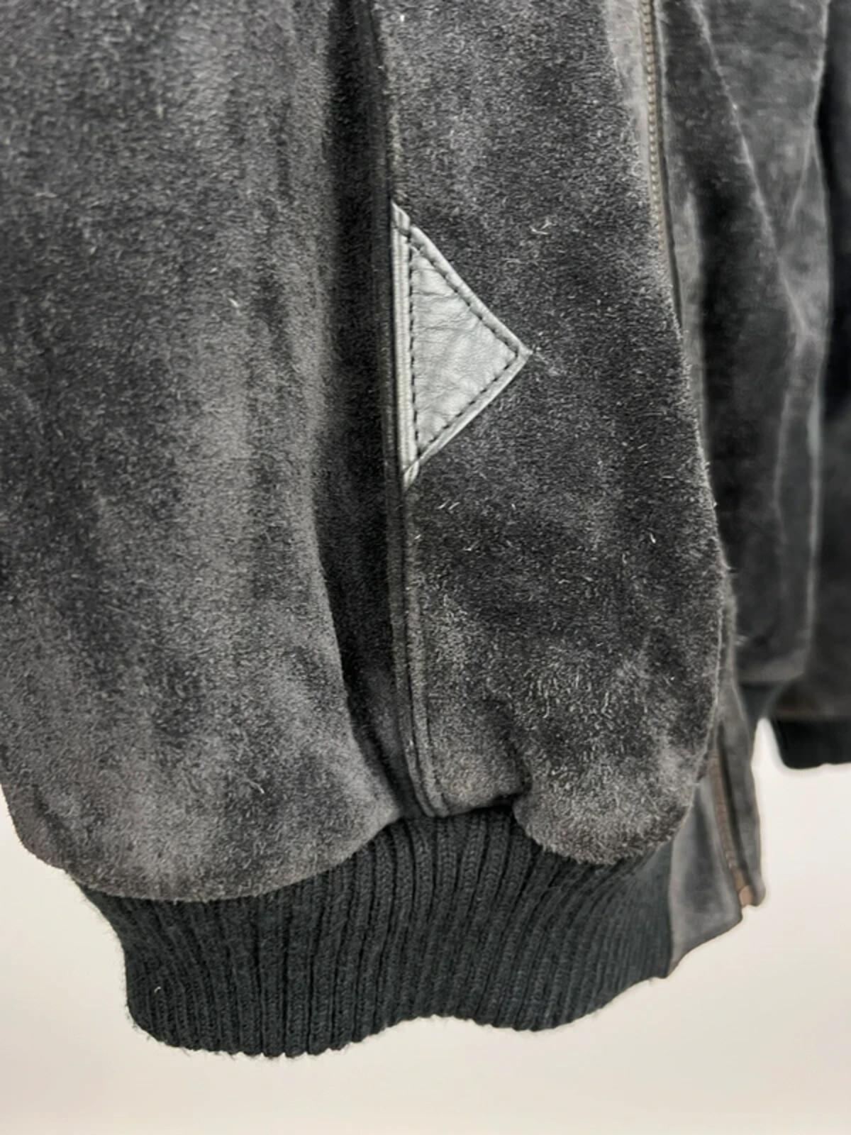 Vintage 80s suede fleece lined bomber jacket