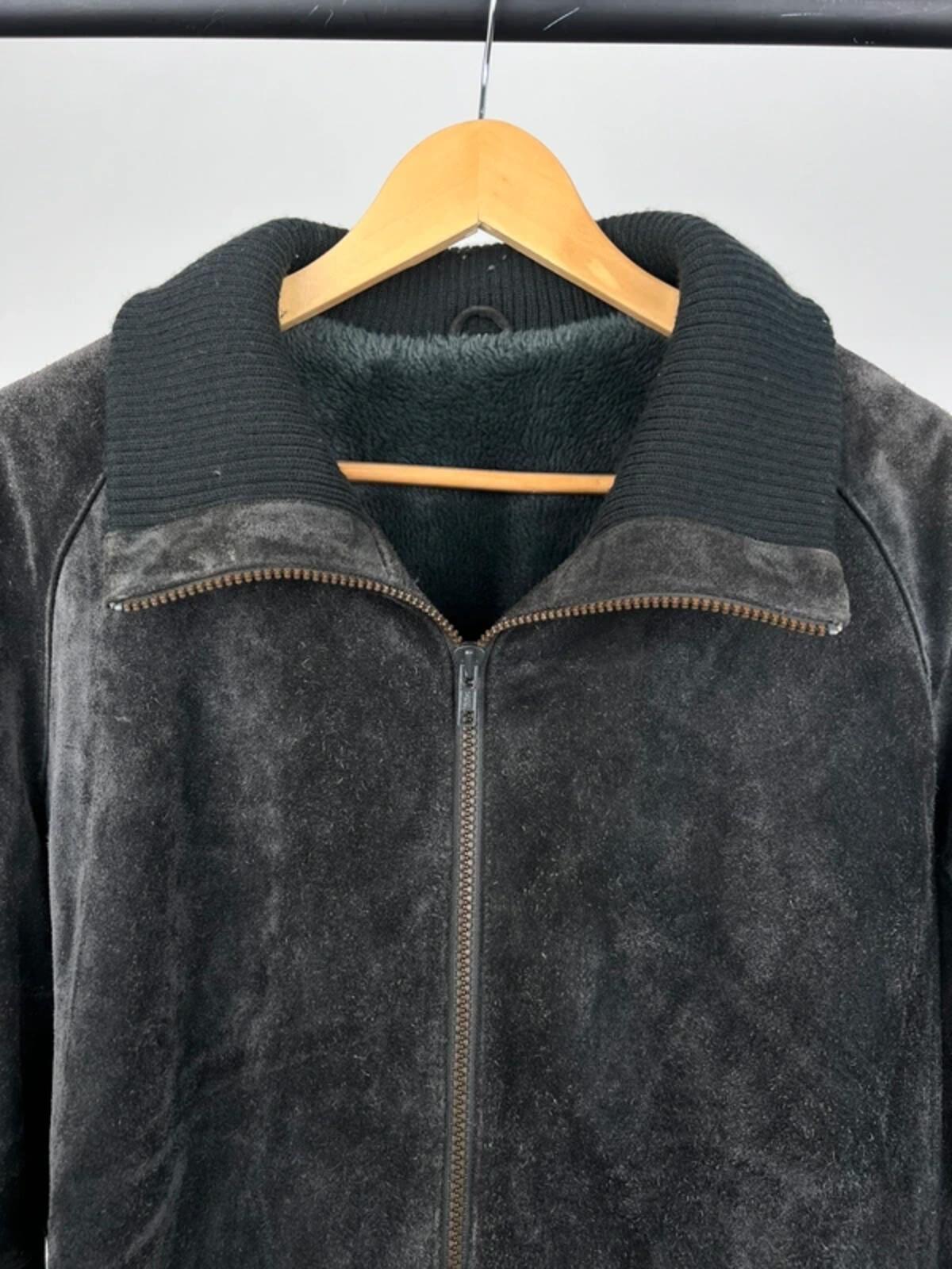 Vintage 80s suede fleece lined bomber jacket