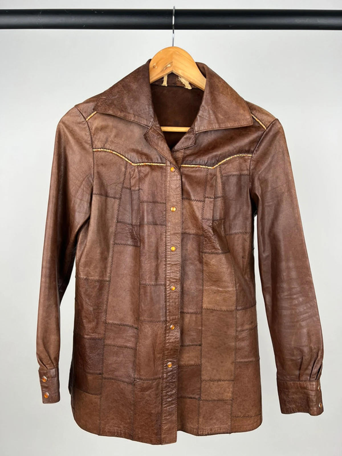 Vintage 70s Patchwork Leather Jacket
