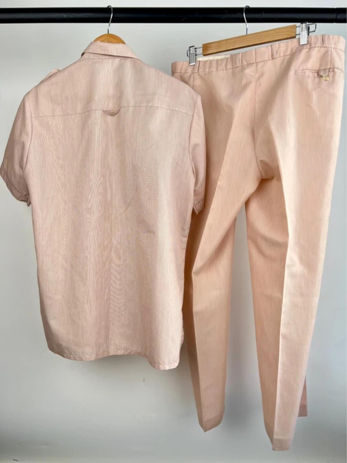 Vintage 70s Airey & Wheeler Safari Short Sleeved Suit