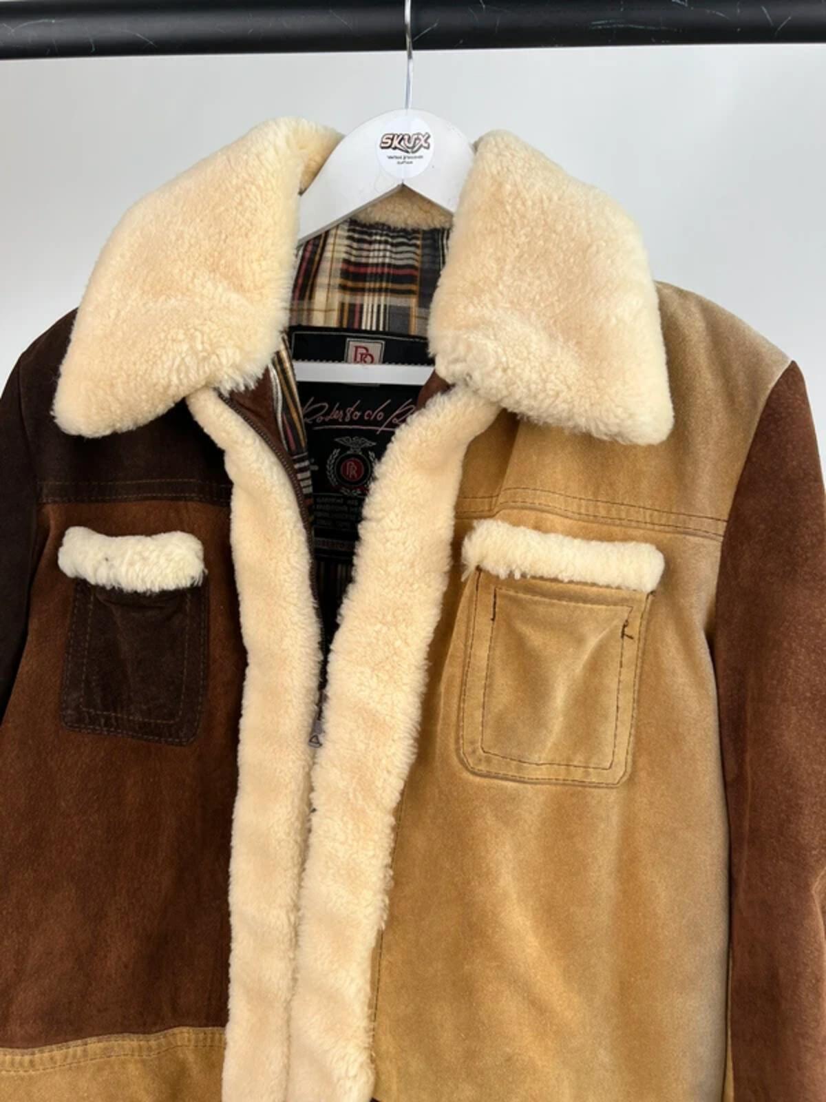 Vintage Roberto Do Rego Patchwork Shearling Suede Jacket