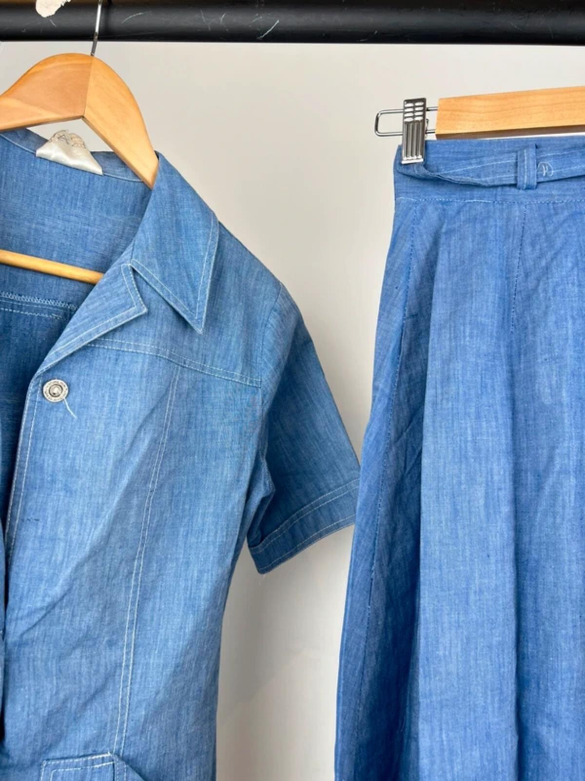 Vintage 70s Highlight Denim Three Piece Suit